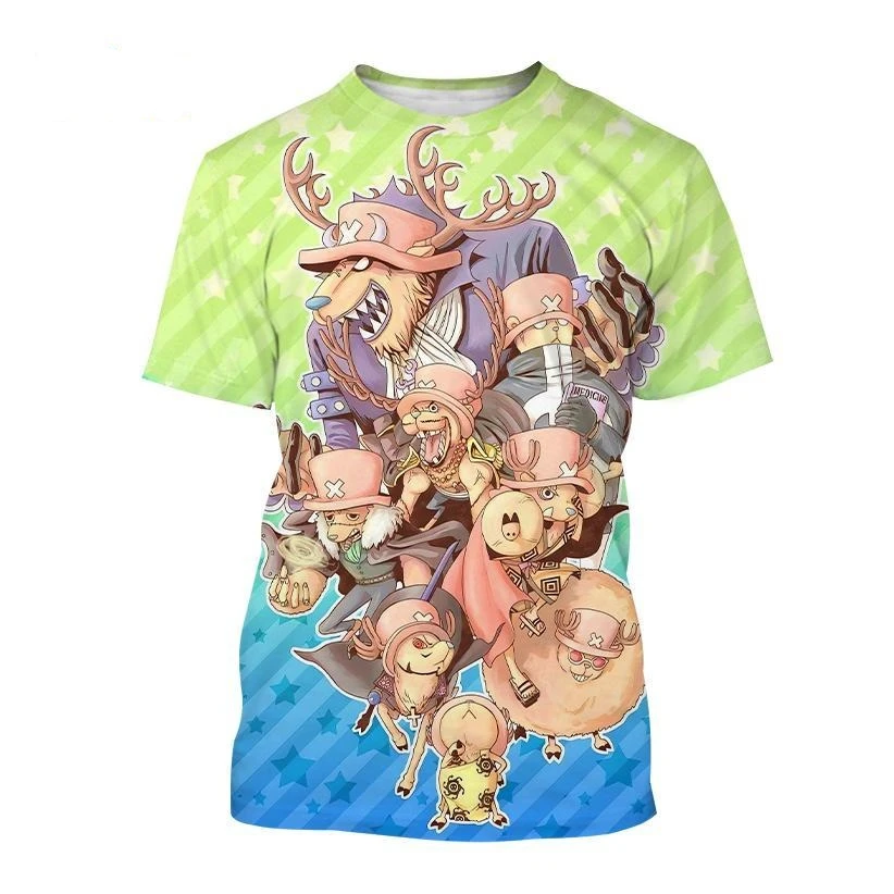 2023 Summer Hot Sale One Piece 3D Print T Shirt Japanese Anime Cute Cartoon Character Chopper 6 - One Piece AU Store