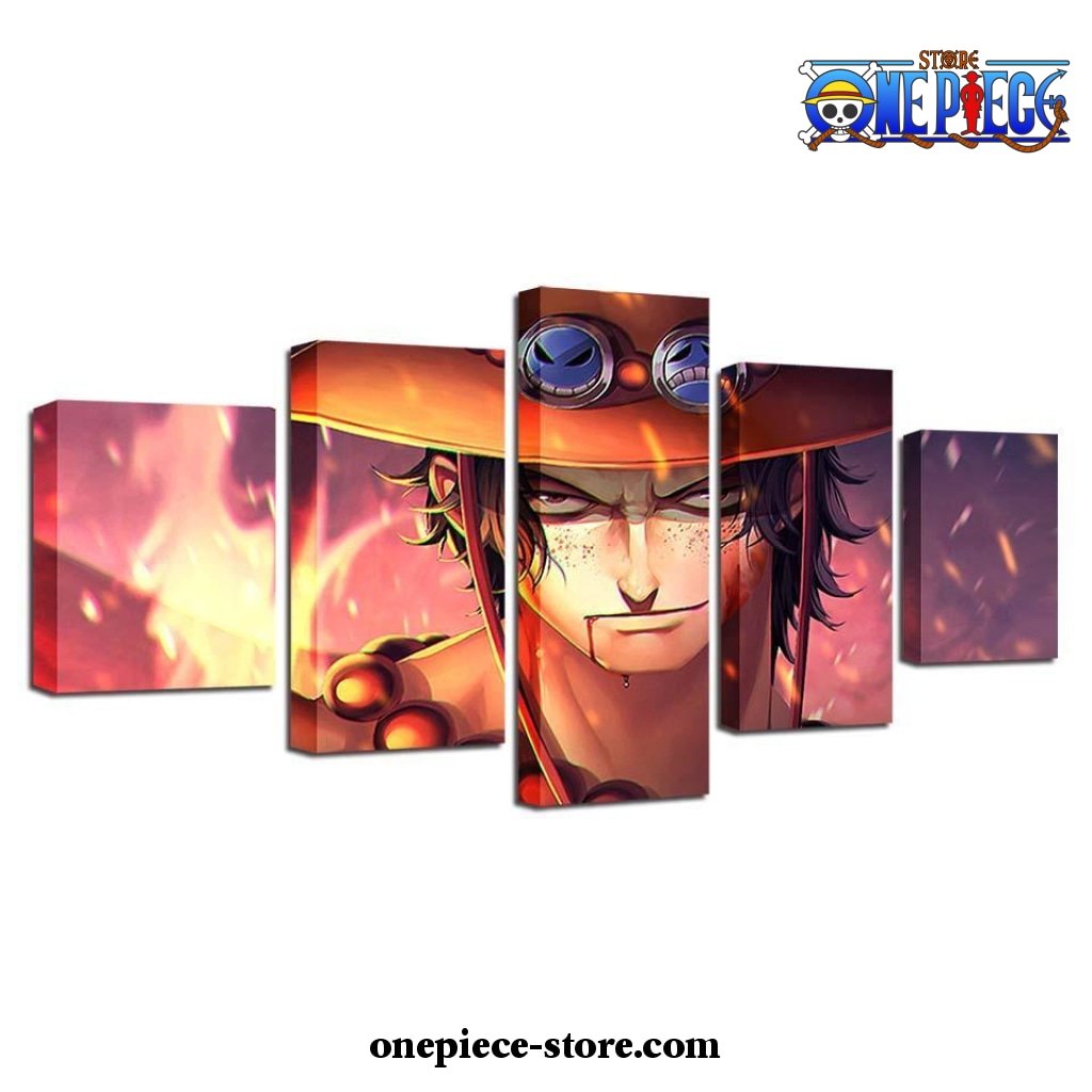 5 pieces handsome one piece portgas d ace canvas wall art 608 - One Piece AU Store