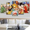 5 pieces one piece main characters canvas wall art 310 - One Piece AU Shop