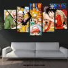 5 pieces one piece main characters canvas wall art 606 - One Piece AU Shop