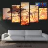 5 pieces one piece portgas d ace canvas wall art 851 - One Piece AU Shop