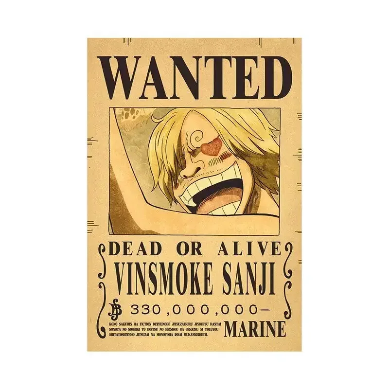 Anime One Piece Luffy 3 Billion Bounty Wanted Posters Four Emperors Kid Action Figures Vintage Wall 11 - One Piece AU Store
