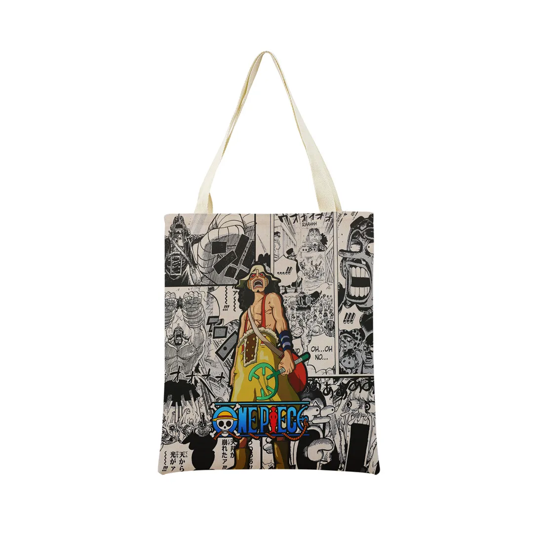 Anime One Piece Pattern Market Eco Shopping Bag Double Side Print Design Foldable Women Handbag Portable 10 - One Piece AU Store