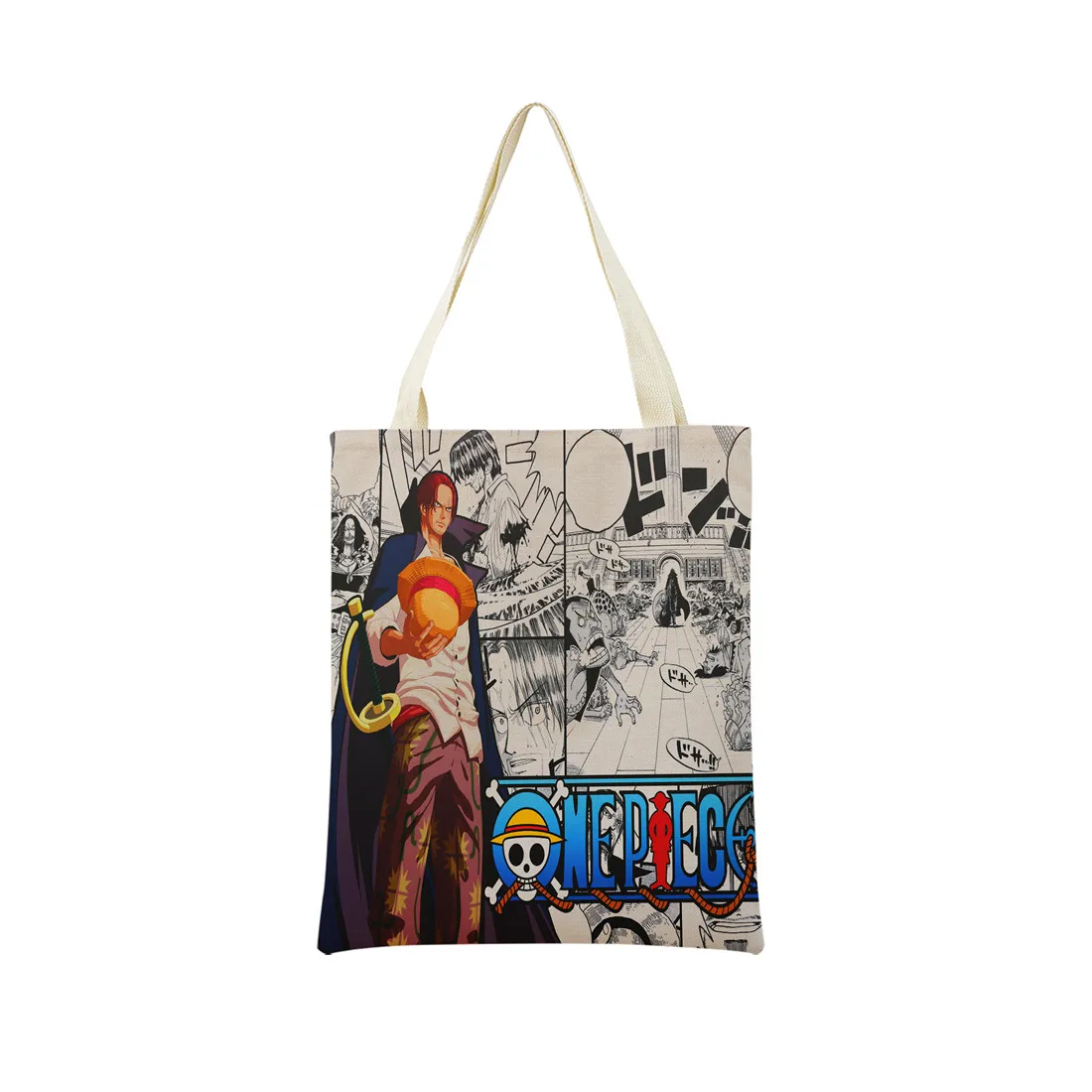 Anime One Piece Pattern Market Eco Shopping Bag Double Side Print Design Foldable Women Handbag Portable 14 - One Piece AU Store