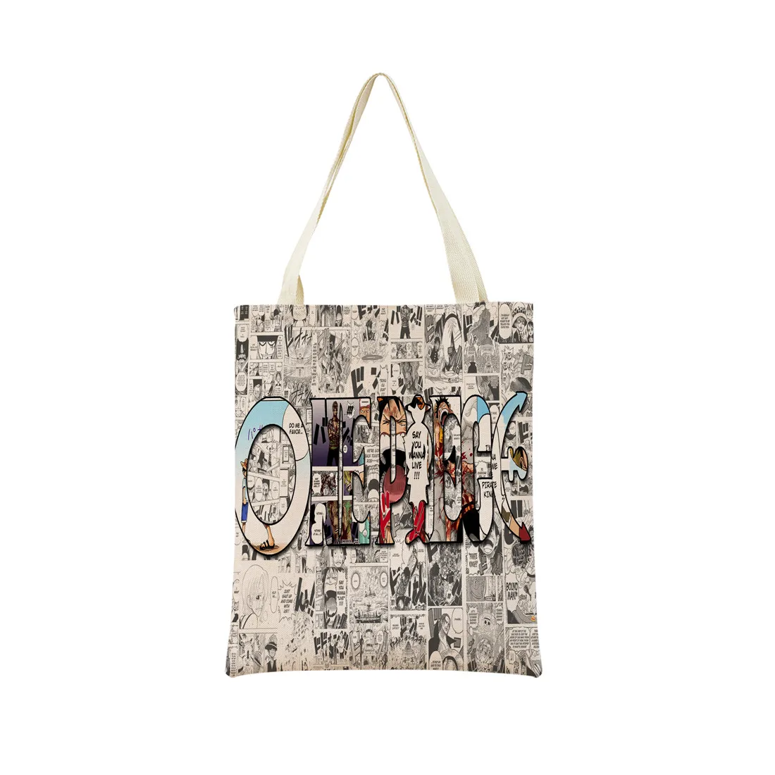 Anime One Piece Pattern Market Eco Shopping Bag Double Side Print Design Foldable Women Handbag Portable 18 - One Piece AU Store