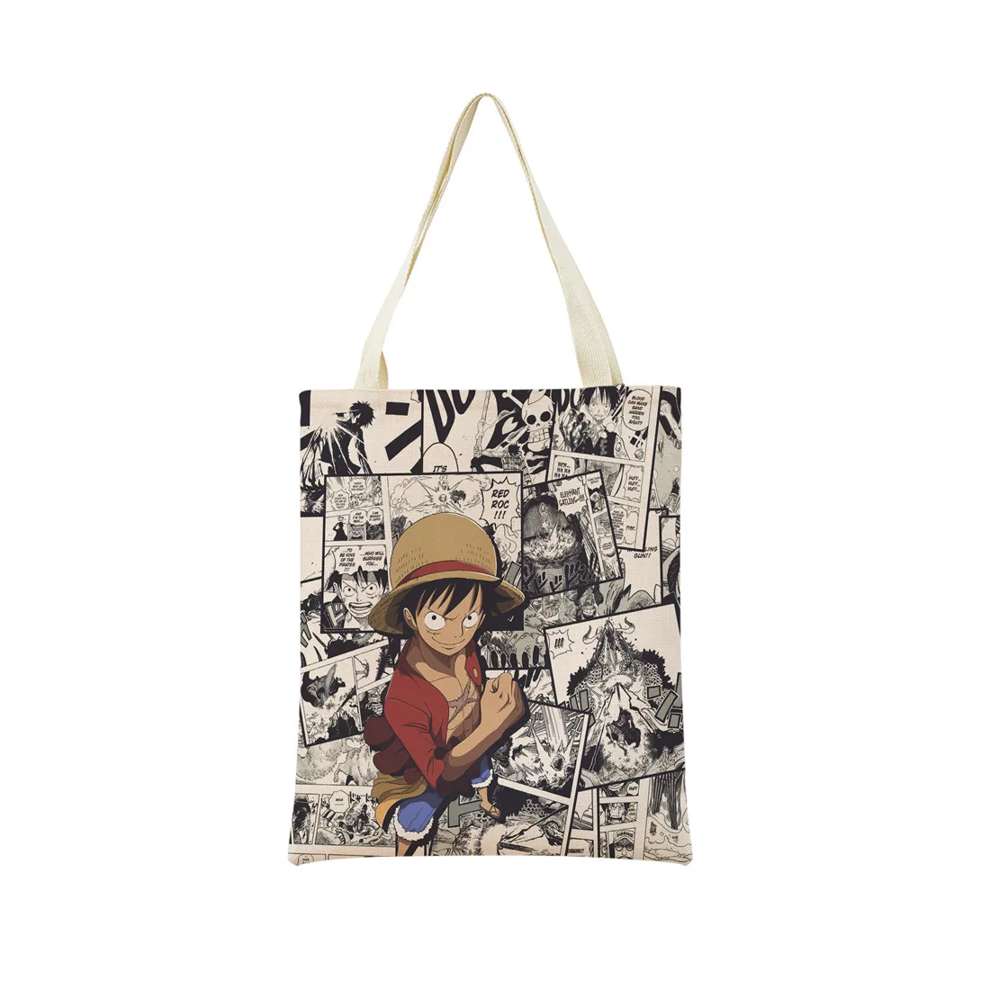 Anime One Piece Pattern Market Eco Shopping Bag Double Side Print Design Foldable Women Handbag Portable 3 - One Piece AU Store