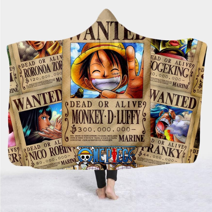 Anime One Piece WANTED Wearable Blanket - One Piece AU Store