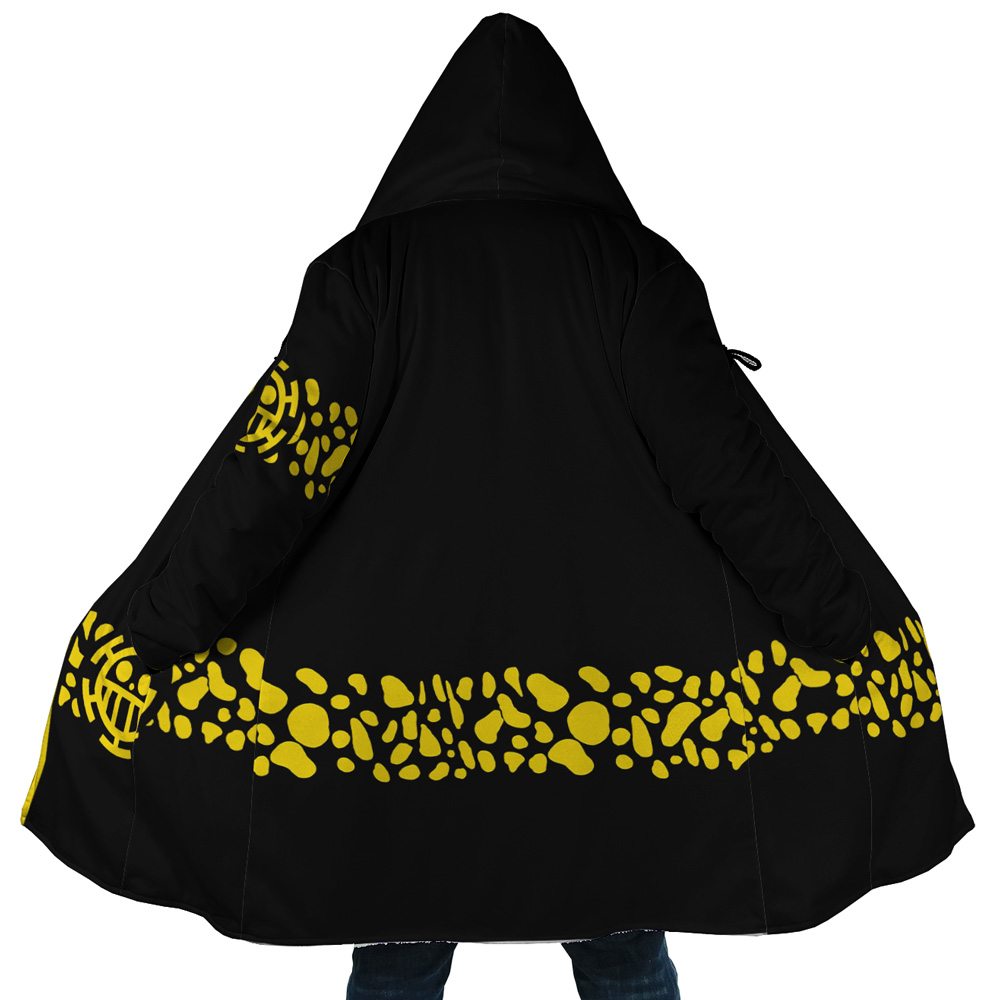 Black Trafalgar Law One Piece AOP Hooded Cloak Coat MAIN Mockup - One Piece AU Store