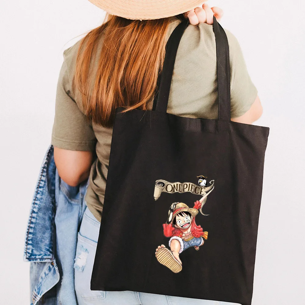 Cute Anime Monkey D Luffy Roronoa Zoro One Piece Women Canvas Shoulder Bag Handbag Tote Eco 3 - One Piece AU Store