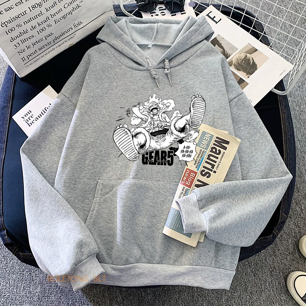 Gear5 One Pieces Anime Print Hoodies Women Sweatshirts with Hooded Fashion Cartoon Manga Winter Clothes Long 3 - One Piece AU Store
