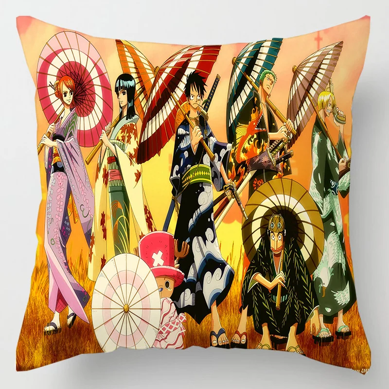 Hot Anime One Piece Figure Toys Roronoa Zoro Tony Chopper Nami Printed Pillows Cover Birthday Party 8 - One Piece AU Store
