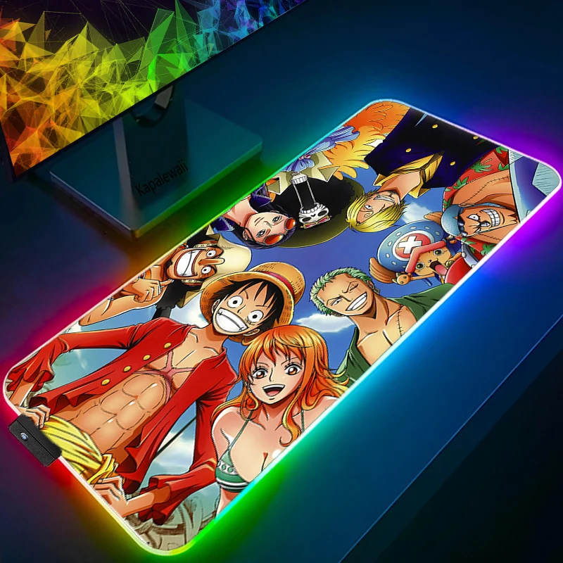 LED Light Mause Pad for Computer Mouse Pad Anime Desk Mat PC Gamer Cabinet For Office 15 - One Piece AU Store