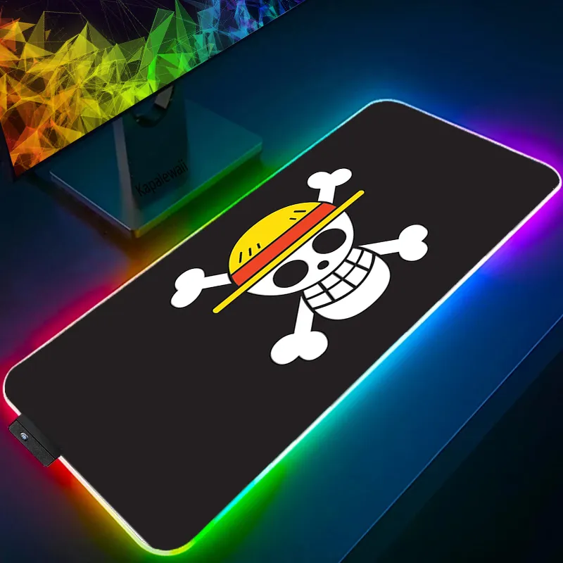 LED Light Mause Pad for Computer Mouse Pad Anime Desk Mat PC Gamer Cabinet For Office 18 - One Piece AU Store