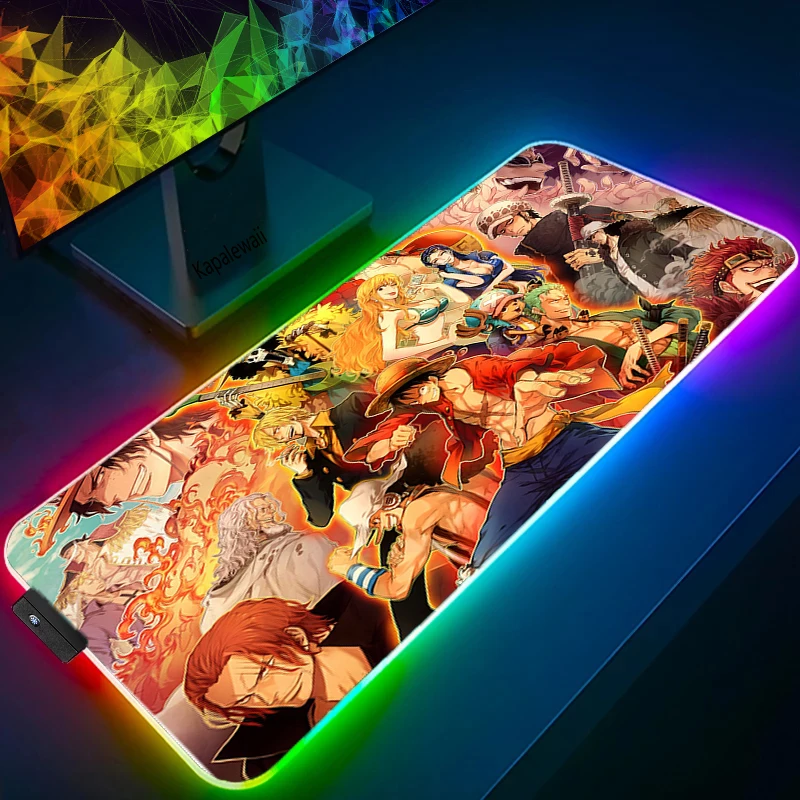 LED Light Mause Pad for Computer Mouse Pad Anime Desk Mat PC Gamer Cabinet For Office 19 - One Piece AU Store