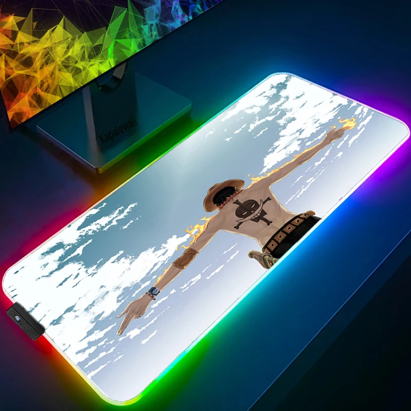 LED Light Mause Pad for Computer Mouse Pad Anime Desk Mat PC Gamer Cabinet For Office 9 - One Piece AU Store