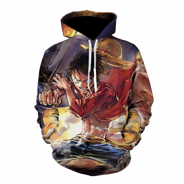 New Japan Cartoon One Piece Monkey D Luffy 3D Hoodies Men Fashion Casual Coat Comfortable - One Piece AU Store