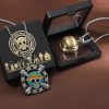 New anime One Piece Luffy necklace men and women straw hat Ace around metal pendant Luo 3 - One Piece AU Shop