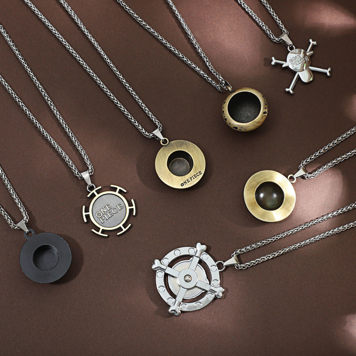 New anime One Piece Luffy necklace men and women straw hat Ace around metal pendant Luo 5 - One Piece AU Shop