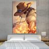 One Piece Ace Burning Flame Orange Portrait 1pc Canvas Print 1 - One Piece AU Store