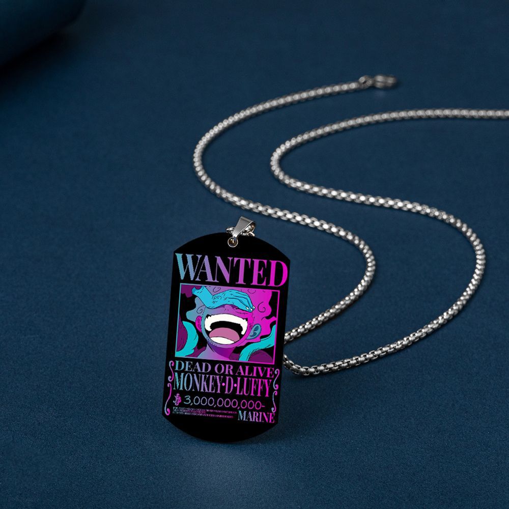 One Piece Luffy Necklace Stainless Steel Colorful Anime New Season Sun God Shape Tag Keychain Pendant 3 - One Piece AU Shop