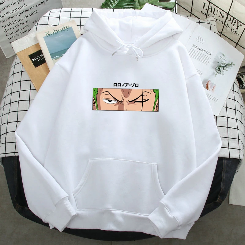 Roronoa Zoro Print Hoodies Men One Piece Anime Sweatshirts Hooded Long Sleeves Hooded Pockets Streetwear Clothes 3 - One Piece AU Shop