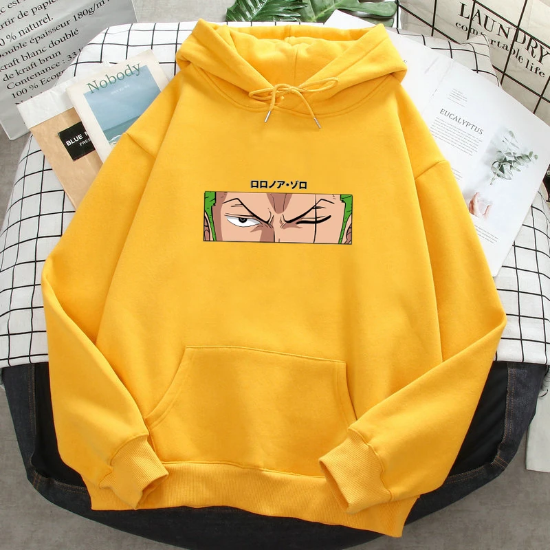 Roronoa Zoro Print Hoodies Men One Piece Anime Sweatshirts Hooded Long Sleeves Hooded Pockets Streetwear Clothes 4 - One Piece AU Shop