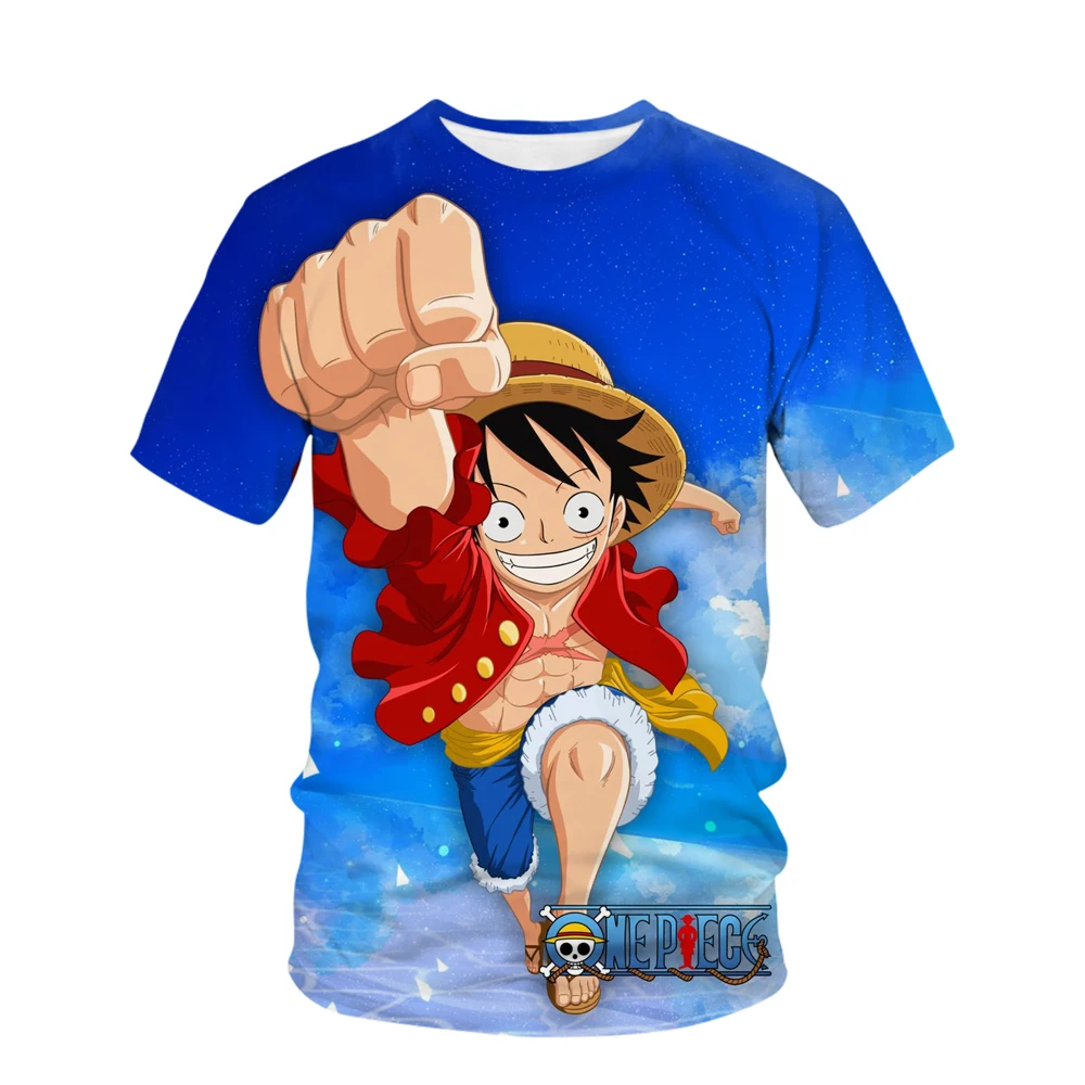 Summer New Animation One Piece Series Printed Boys and Girls Luffy 3D Fashion Fashion Style Casual 2 - One Piece AU Store