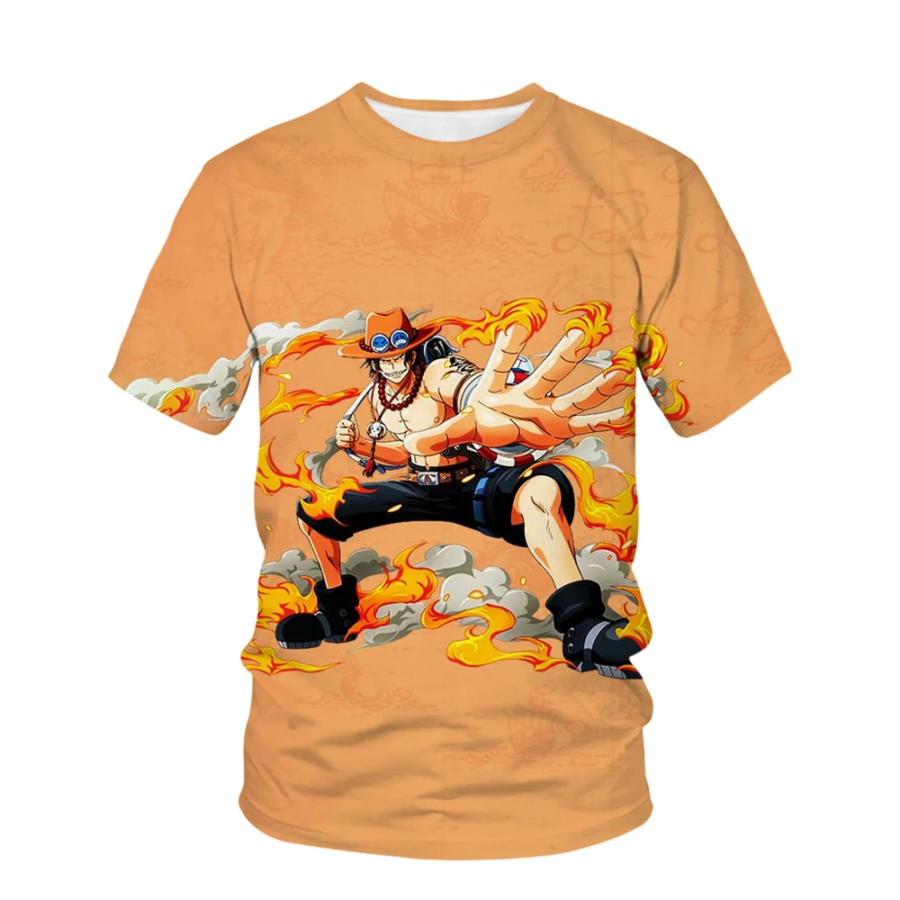 Summer New Animation One Piece Series Printed Boys and Girls Luffy 3D Fashion Fashion Style Casual 4 - One Piece AU Store