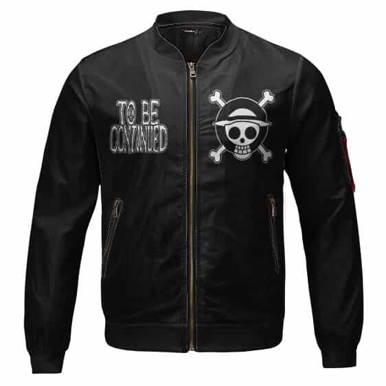 To Be Continued One Piece Monochrome Logo Bomber Jacket Front - One Piece AU Store