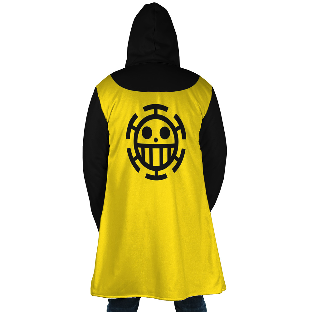 Trafalgar Law One Piece Hooded Cloak Coat BACK Mockup - One Piece AU Shop