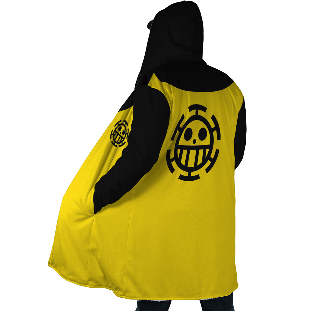 Trafalgar Law One Piece Hooded Cloak Coat SIDE Mockup - One Piece AU Shop