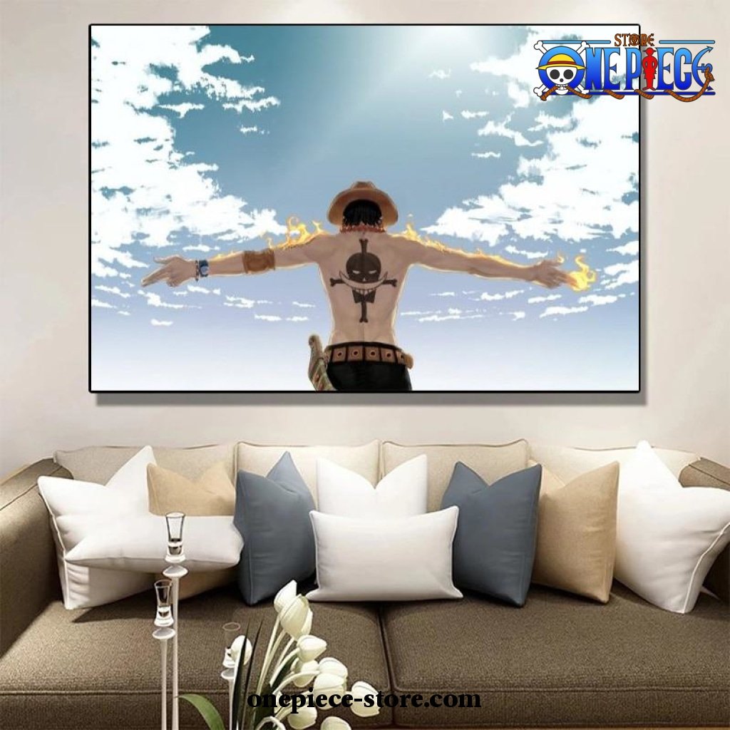 beautiful sky one piece portgas d ace wall art 541 - One Piece AU Store