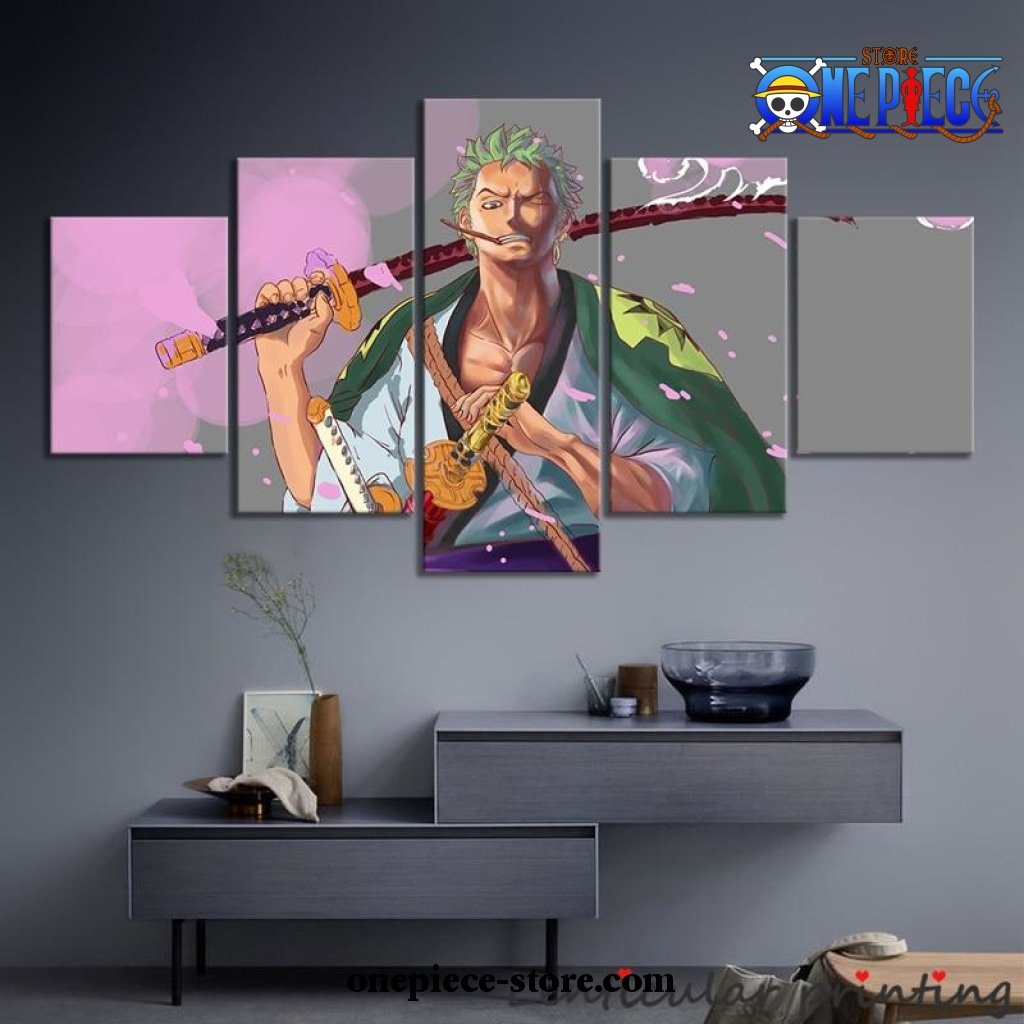 cool 5 pieces one piece roronoa zoro canvas wall art 930 - One Piece AU Shop