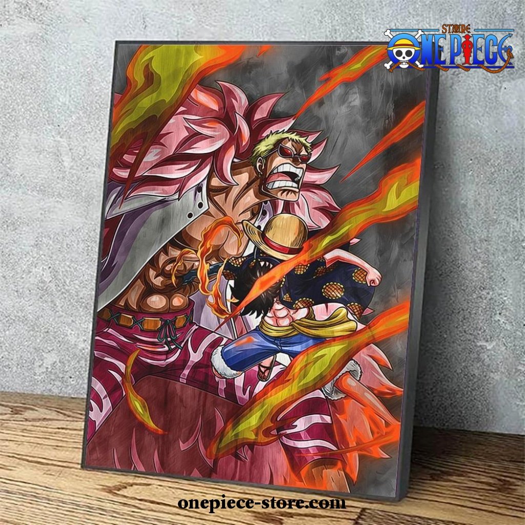 luffy combat one piece wall art with framed 765 - One Piece AU Shop