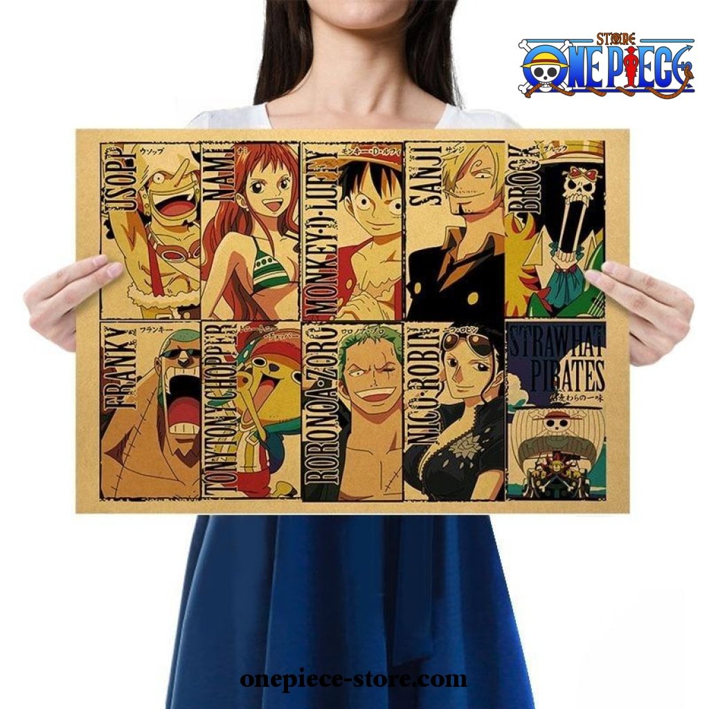 one piece character profile kraft paper poster 166 - One Piece AU Store