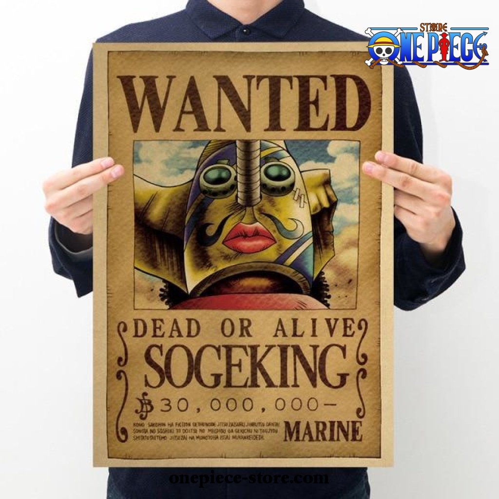 one piece sogeking wanted kraft paper poster 158 - One Piece AU Shop