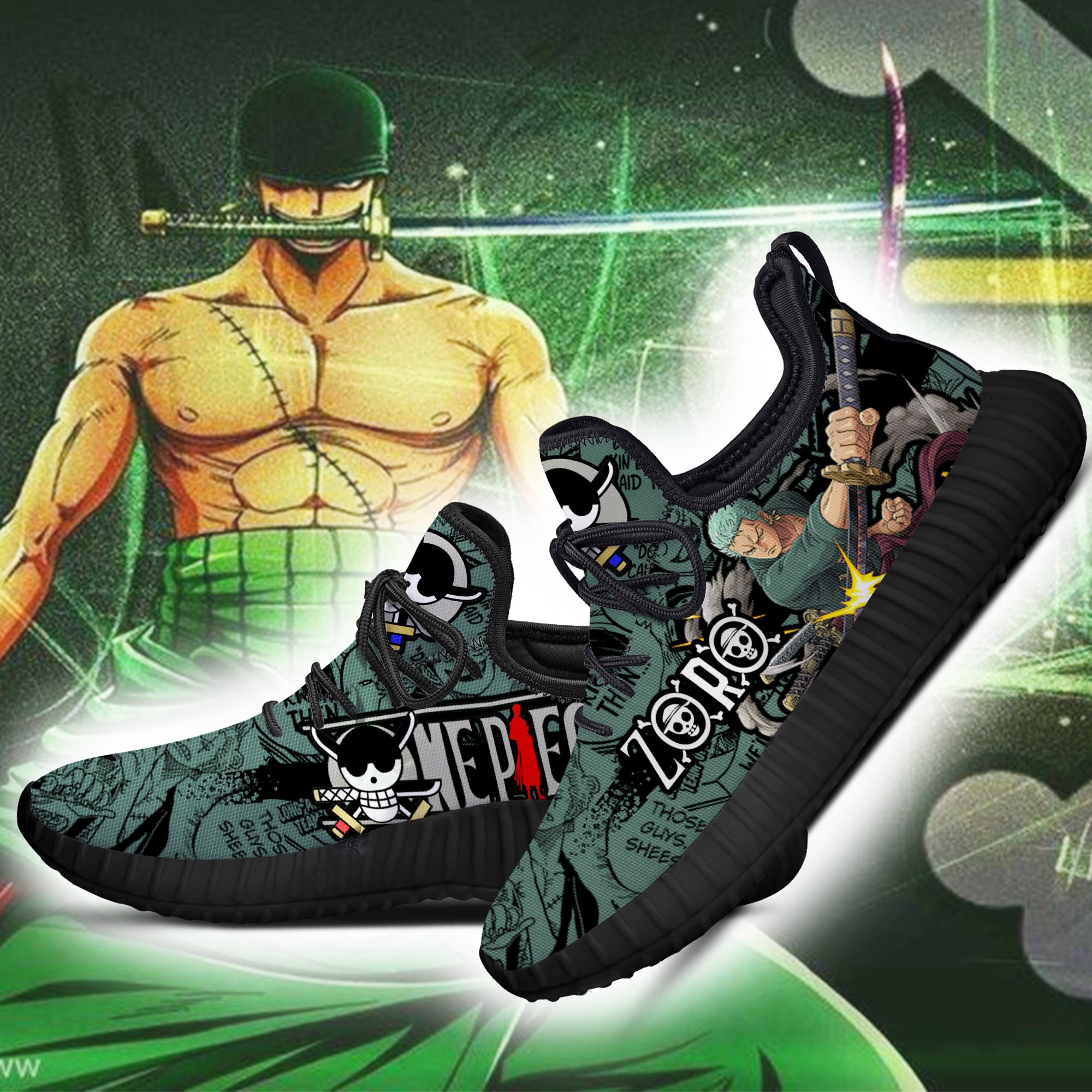 roronoa zoro reze shoes one piece anime shoes fan gift idea tt04 gearanime 2 - One Piece AU Shop