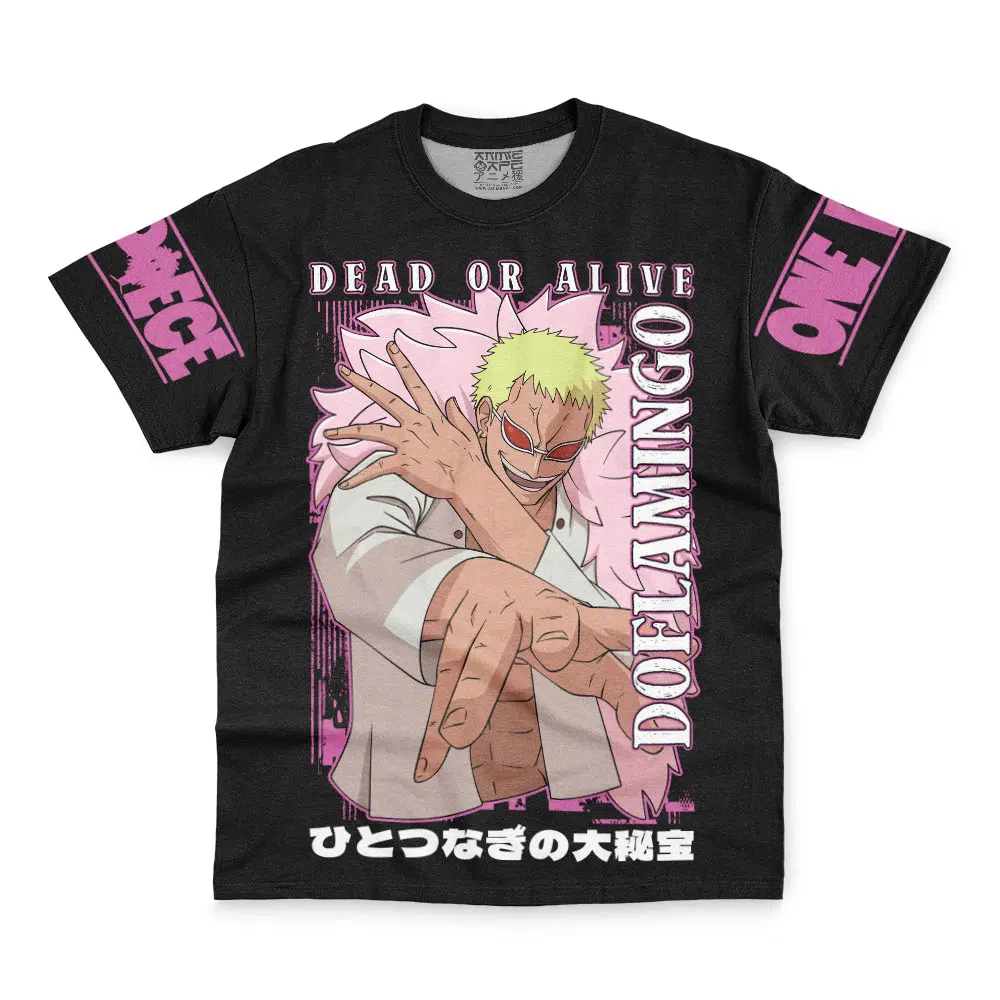 Doflamingo Dead Or Alive One Piece Streetwear T Shirt FRONT WRINKLY - One Piece AU Store