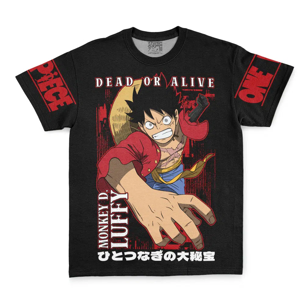 Monkey D. Luffy Dead Or Alive One Piece Streetwear T Shirt FRONT - One Piece AU Store