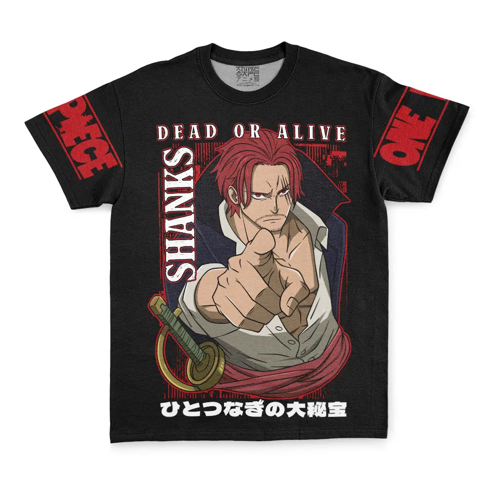 Shanks Dead Or Alive One Piece Streetwear T Shirt FRONT - One Piece AU Store