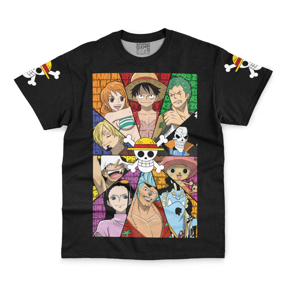 Straw Hat Pirates One Piece Streetwear T Shirt FRONT WRINKLY - One Piece AU Store