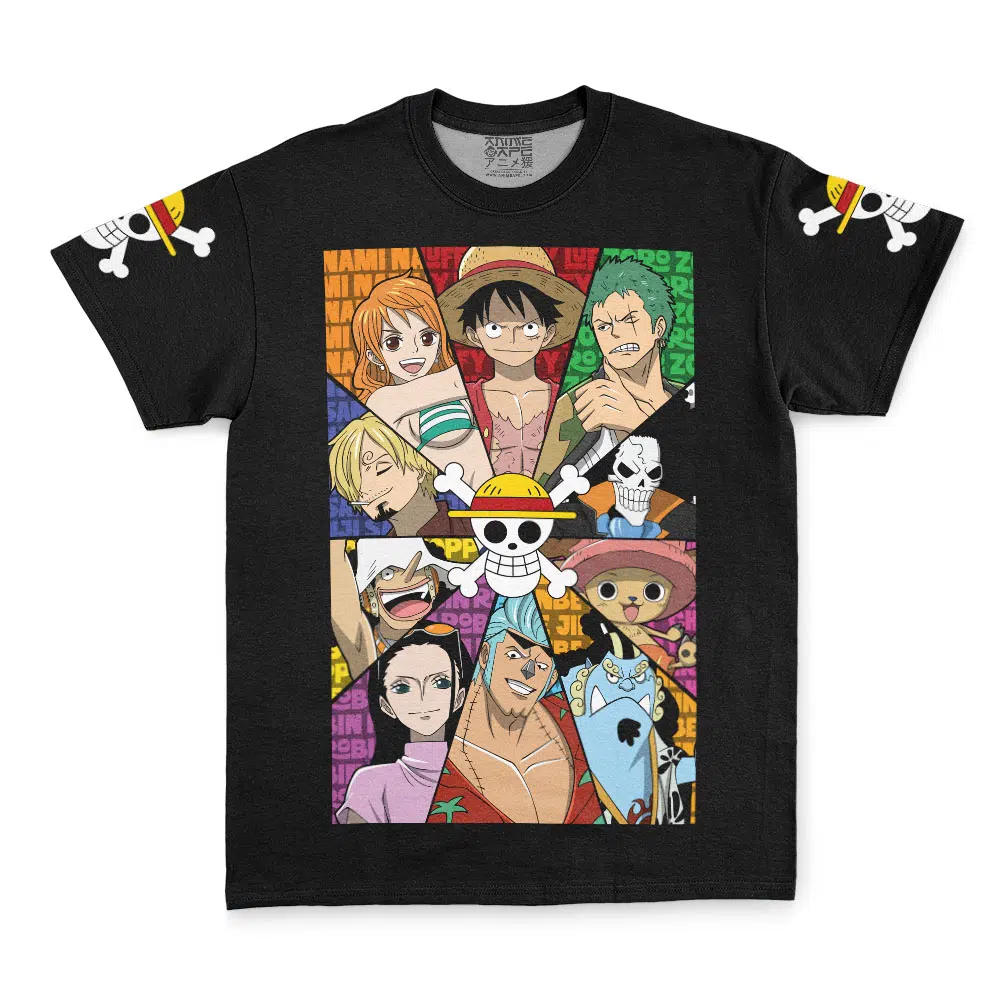 Straw Hat Pirates One Piece Streetwear T Shirt FRONT - One Piece AU Store