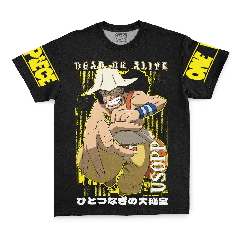 Usopp Dead Or Alive One Piece Streetwear T Shirt FRONT - One Piece AU Store