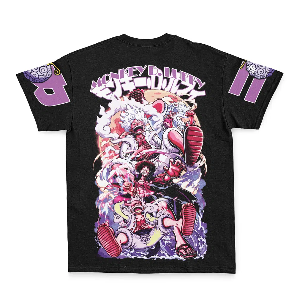 luffy Streetwear T Shirt Back - One Piece AU Store